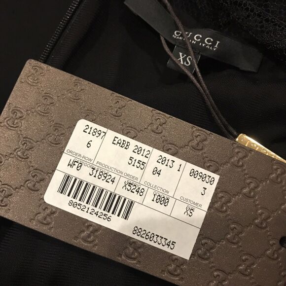 NWT. GUCCI black MESH LACE TOP Cocktail Dress XS - Picture 5 of 7